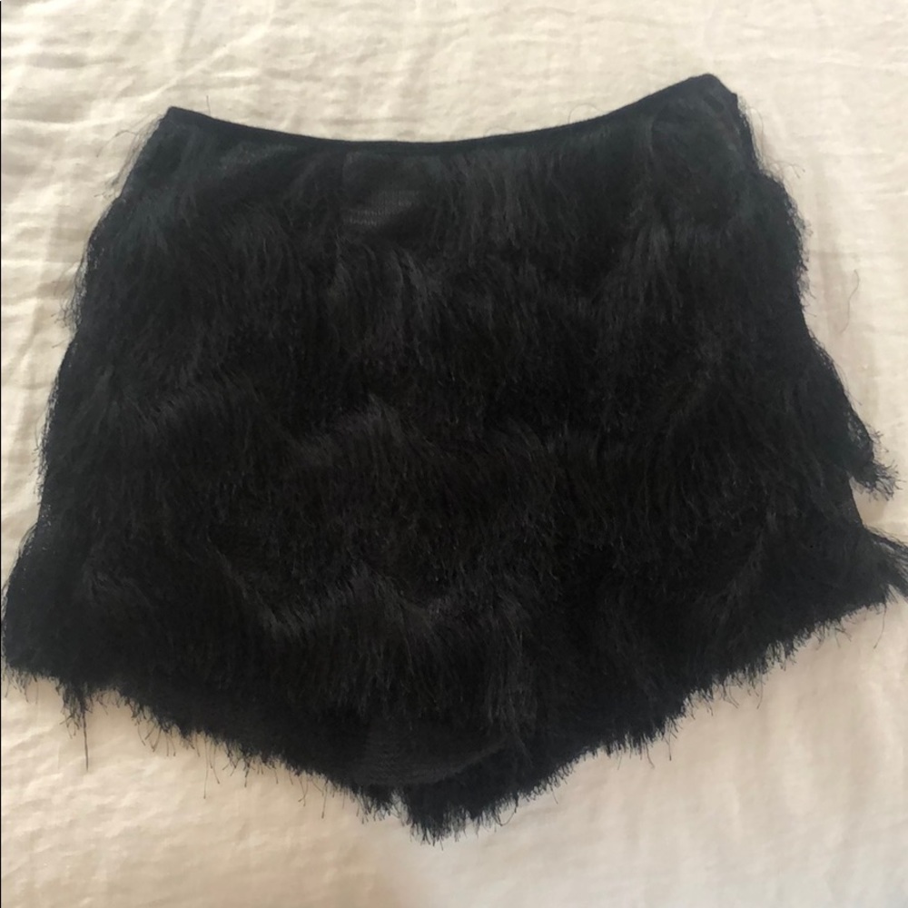 Black, Textured Shorts